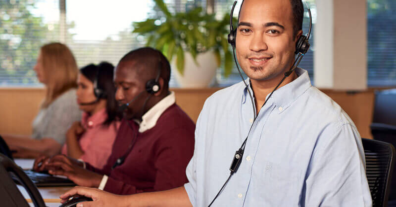 Man working in call centre
